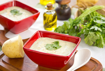 Potato and salmon soup