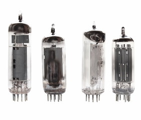 collection valve radio tube isolated on white