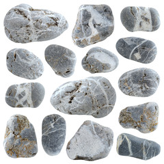 set of pebbles on white