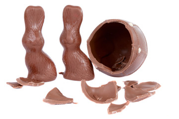 chocolate egg with a bunny