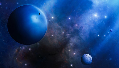 Obraz na płótnie Canvas Deep blue space mystery