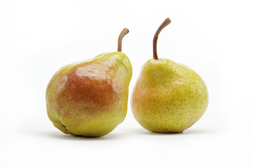 two pears isolated on white background