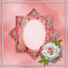 vintage frame with rose