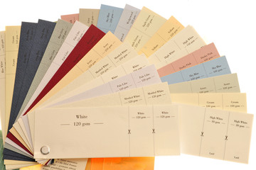 Colored Samples Of Paper And Card For Printing