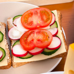 Healthy vegetable sandwich