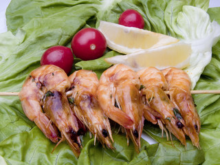 Gamberi  arrostiti alla griglia