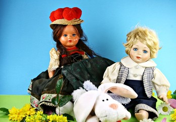 Puppen, Wiese, Frühling