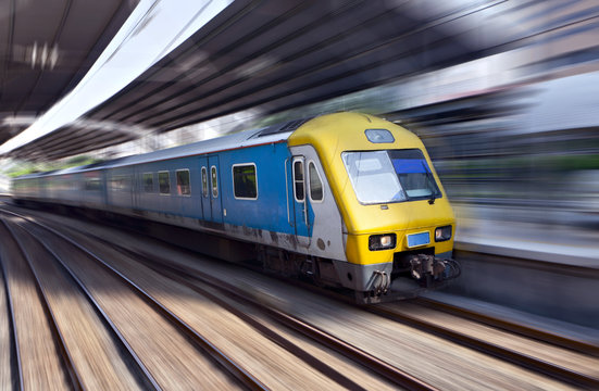 Fototapeta High-speed train in motion