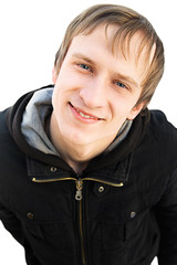 face of smiling kind man looking at camera