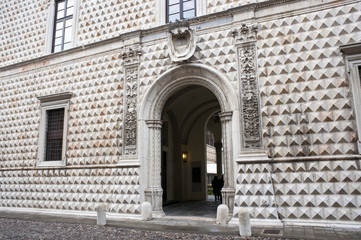 Palazzo dei Diamanti entrance (Diamond Palace), Ferrara, Italy