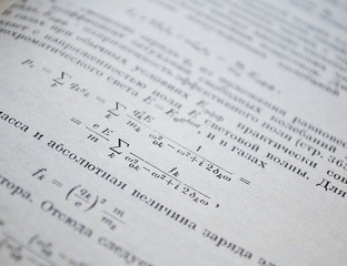 Close-up of physics textbook