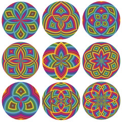 Set of colorful wheels as symbol for harmony