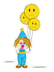 Clown with balloon