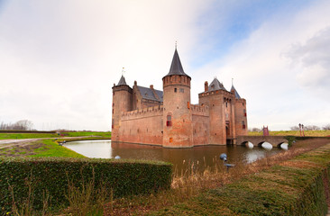 Dutch castle on the lake