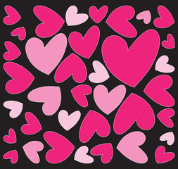 abstract pink hearts background