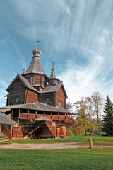 Fototapeta premium aging wooden chapel in village