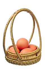 Eggs in a round basket
