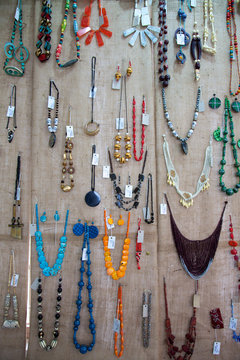 Line of necklaces in Agra,  India