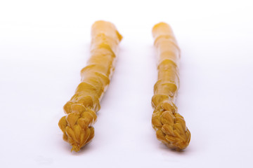 white asparagus isolated on white background