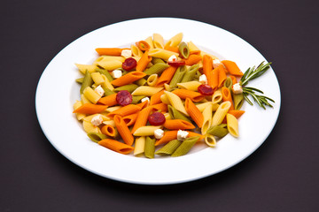 tricolor pasta dish