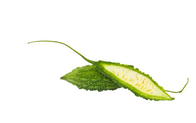 Bitter gourd were cut