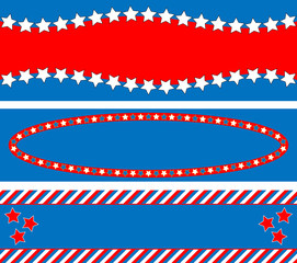 EPS8 Vector 3 Red White Blue Star Striped Backgrounds
