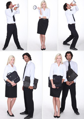 Montage of office workers