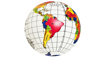 Map of Western hemisphere of the Earth