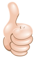Cartoon thumbs up hand illustration