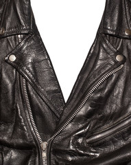 Fragment of a leather jacket