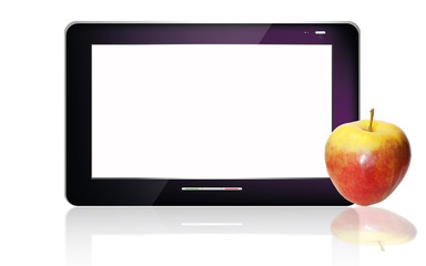 Black  abstract tablet pc on white background