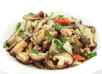 Mushrooms with pork.