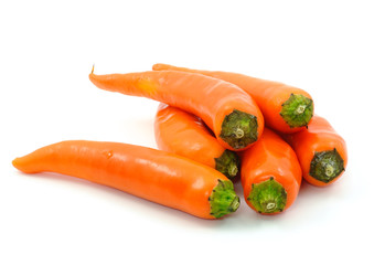 orange pepper on white background