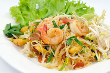 Thai food Pad thai , Stir fry noodles with shrimp