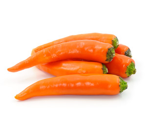 orange pepper on white background