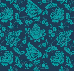 water lilies, floral pattern, textile design, India