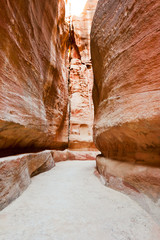 The Siq - narrow gorge to ancient city Petra