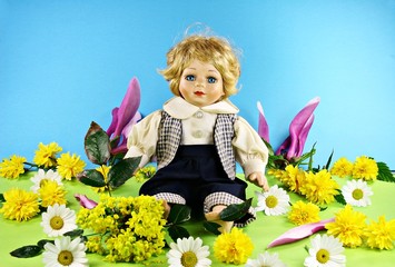 Puppen, Wiese, Frühling