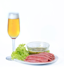 Beer and food.