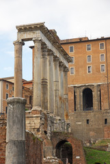 Rome, the Temple of Saturn in the Roman Forum