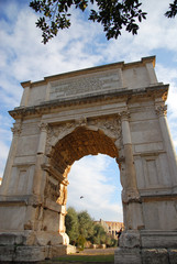 Fototapeta na wymiar Arch of Septimius Severus in the Roman Forum