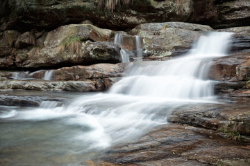 flowing creek on the rocks