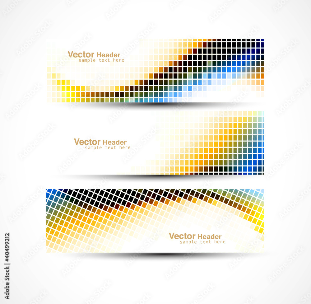 Wall mural new vector set of four header vector