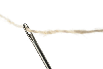 Needle and thread closeup