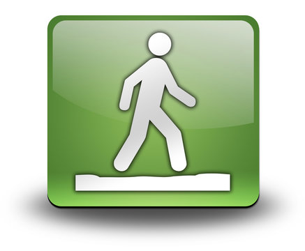 Green 3D Effect Icon "Stay On Trail"