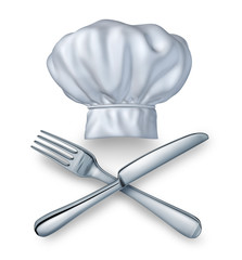 Chef Hat With Knife And Fork