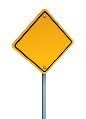 Blank Yellow Warning Sign