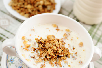 Breakfast - Muesli with milk