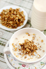 Breakfast - Muesli with milk