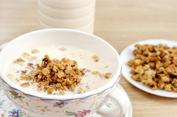 Breakfast - Muesli with milk